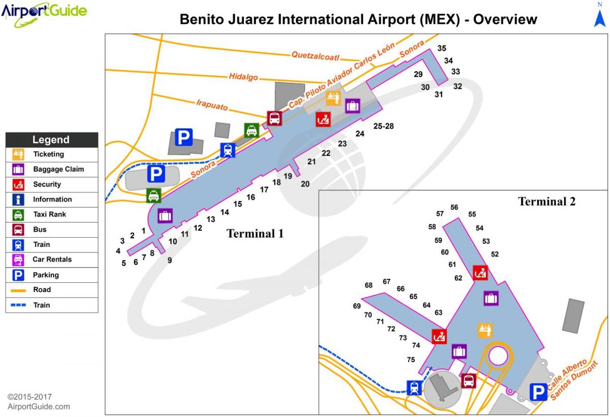 benito juarez internasjonale flyplass kart