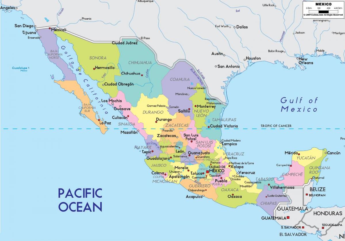 kartet av Mexico City, state