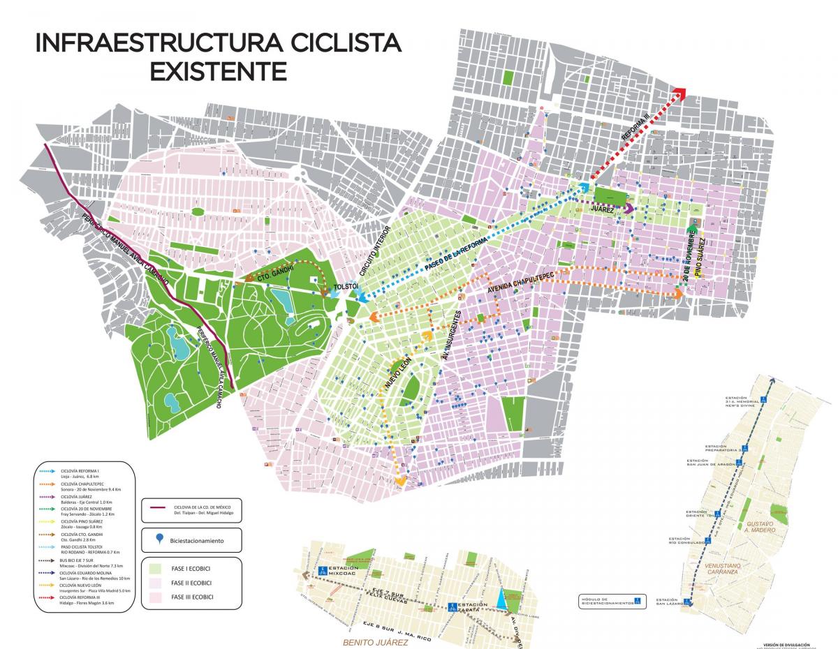 kartet av Mexico City bike