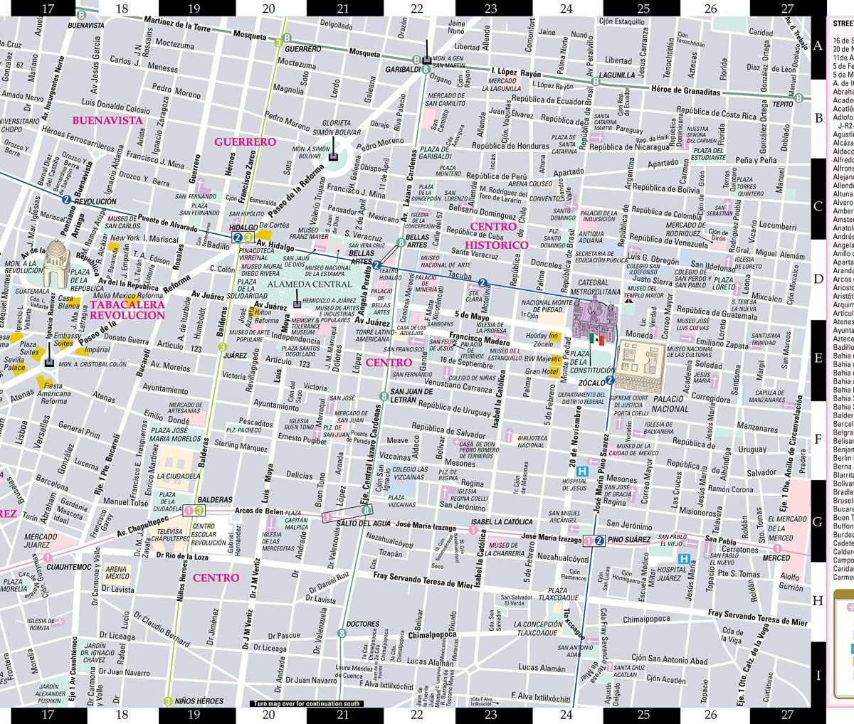 kart av våkenhet Mexico City