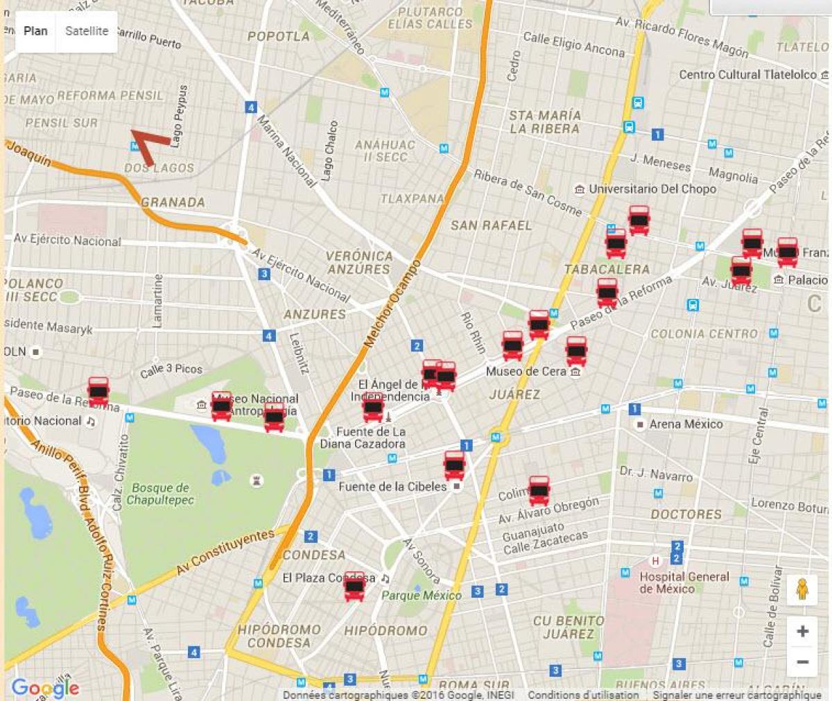 turibus Mexico City rute kart