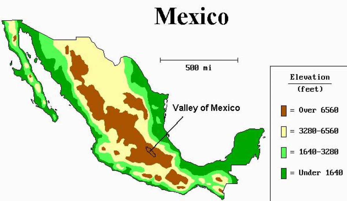 kart over dalen Mexico