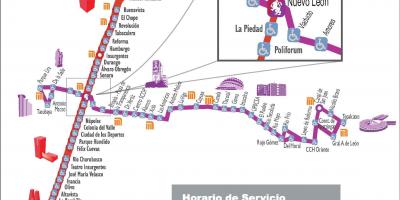 Kart over metrobus Mexico City